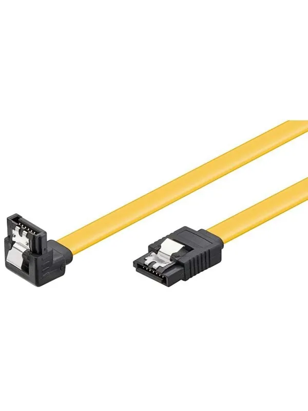 Pro SATA Cable - 1 x 90° - Yellow - 0.10m