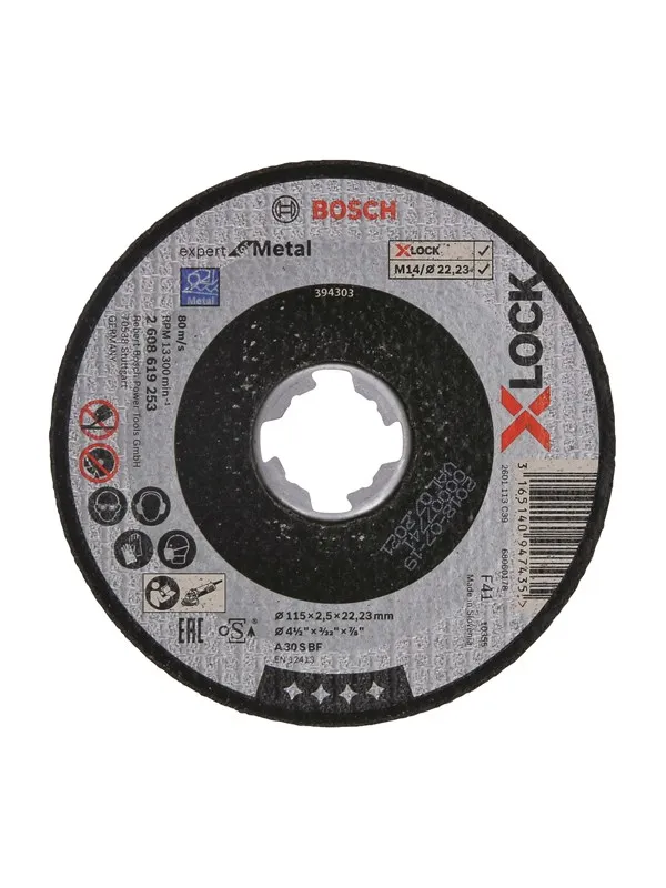 Bosch X-LOCK Expert for Metal, 115 x 2,5 x 22,23, rett skjæring A 30 S BF, 115 mm, 2,5 mm