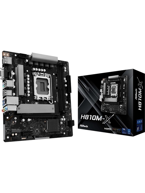 ASRock H810M-X Hovedkort - Intel H810 - Intel LGA1851 socket - DDR5 RAM - Micro-ATX
