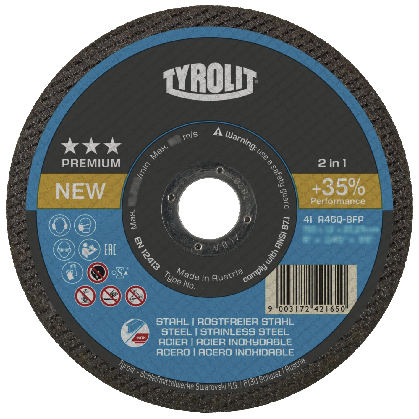 Kutteskive Premium 41F ø115×1,0 A60Q-BFP