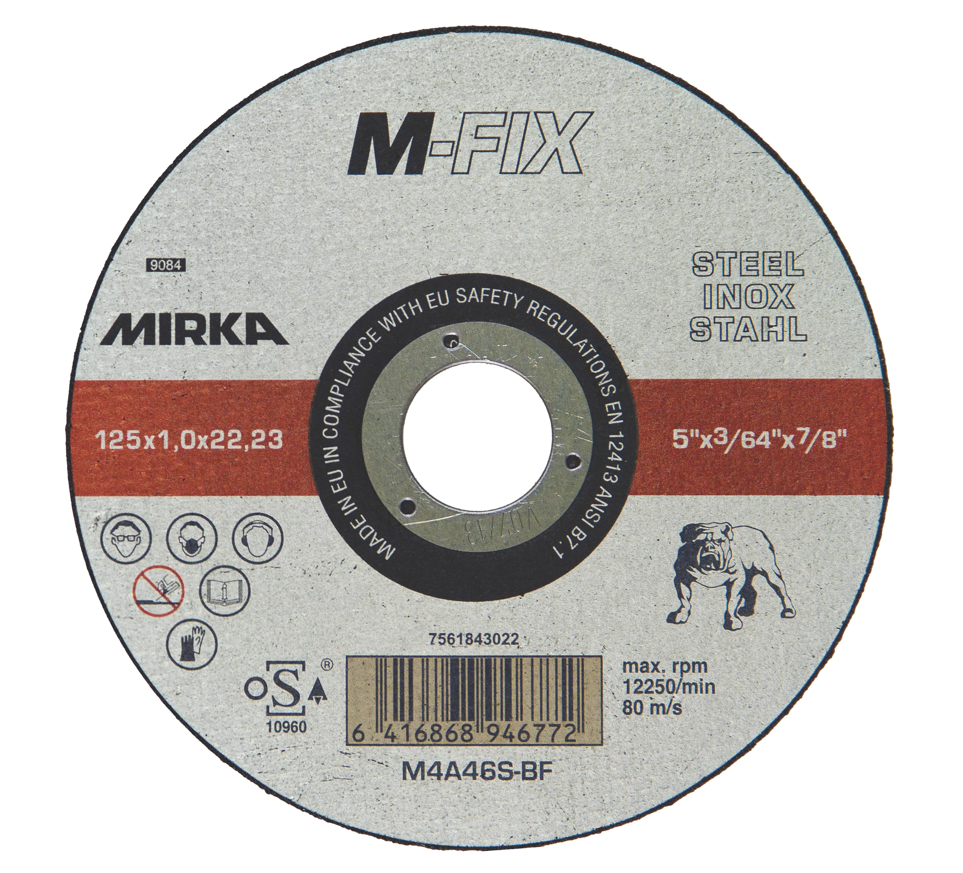 Mirka M-FIX INOX, 115 x 1,0 x 22,2 M4 A46S-BF kappeskive