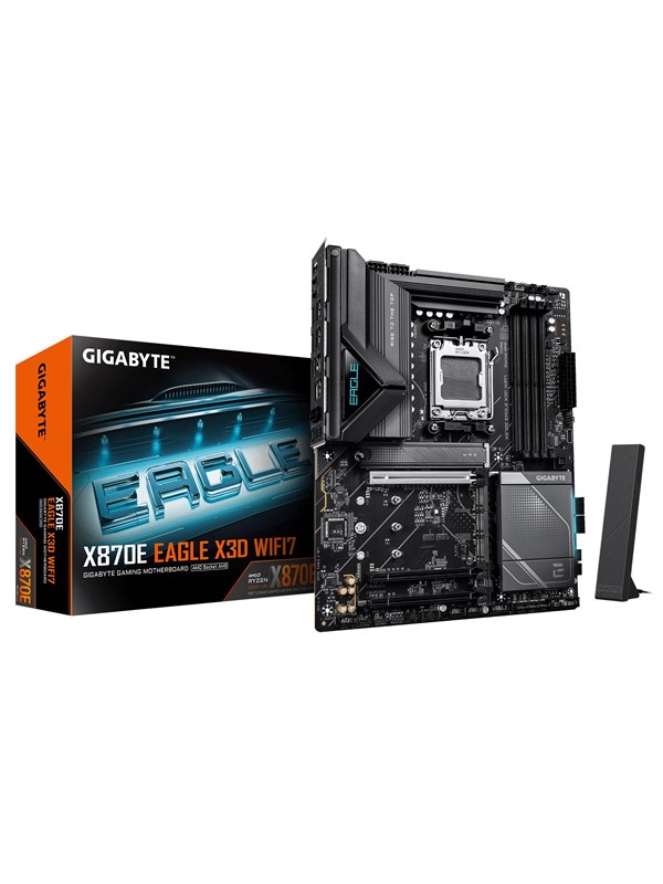 GIGABYTE X870E EAGLE X3D WIFI7 Hovedkort - AMD X870E - AMD AM5 socket - DDR5 RAM - ATX