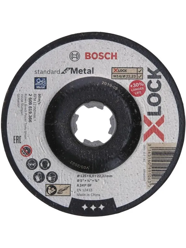 Bosch 2608619366 X-LOCK Grinding disc (off-set) 1-piece 125 mm 22.23 mm 1 pc(s)