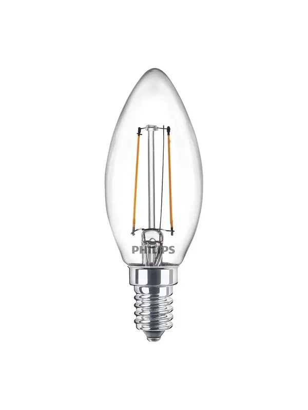 Philips LED-lyspære Classic Candle 2W/827 (25W) Clear E14