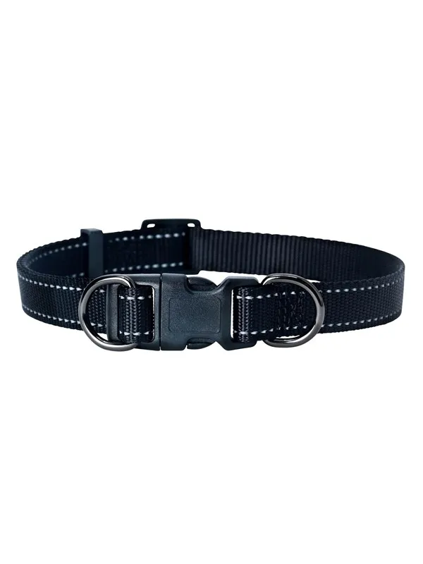 Dogman Nylon Hundehalsbånd Iris Svart Liten 10mmx22-35cm