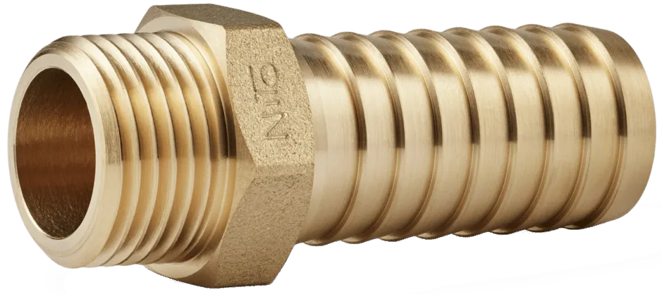 NiTo 3/8" BSPT slangenippel for 1/4" slange