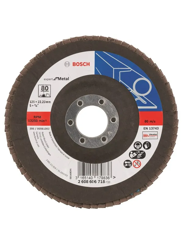 Bosch Lamellslipeskive X551, Expert for metall D= 125 mm; G= 80, skrå