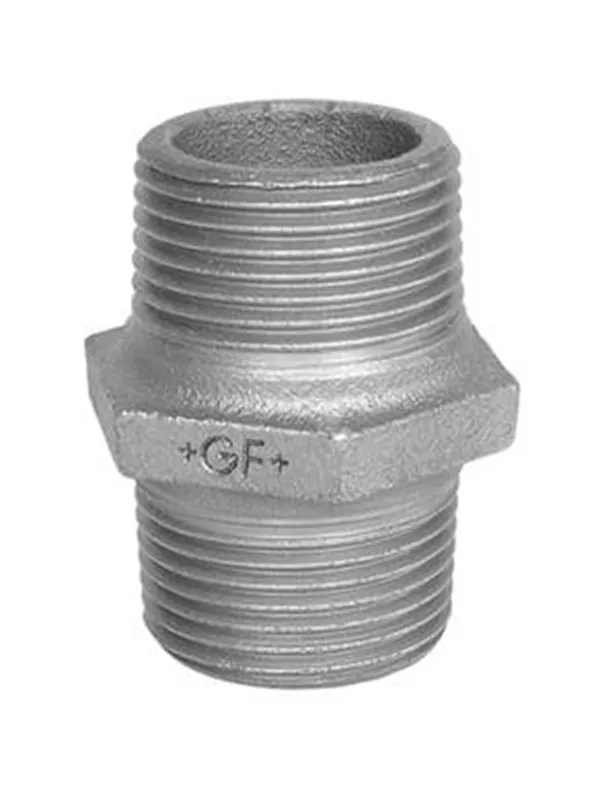 +GF+ Hexagon nipple black 3/4"