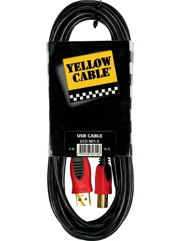 Yellow Cable N01-5 - USB a/b-kabel 5m.