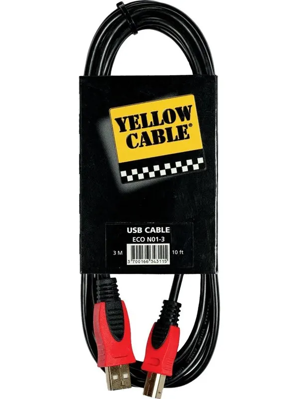 Yellow Cable N01-3 - USB a/b-kabel 3m.
