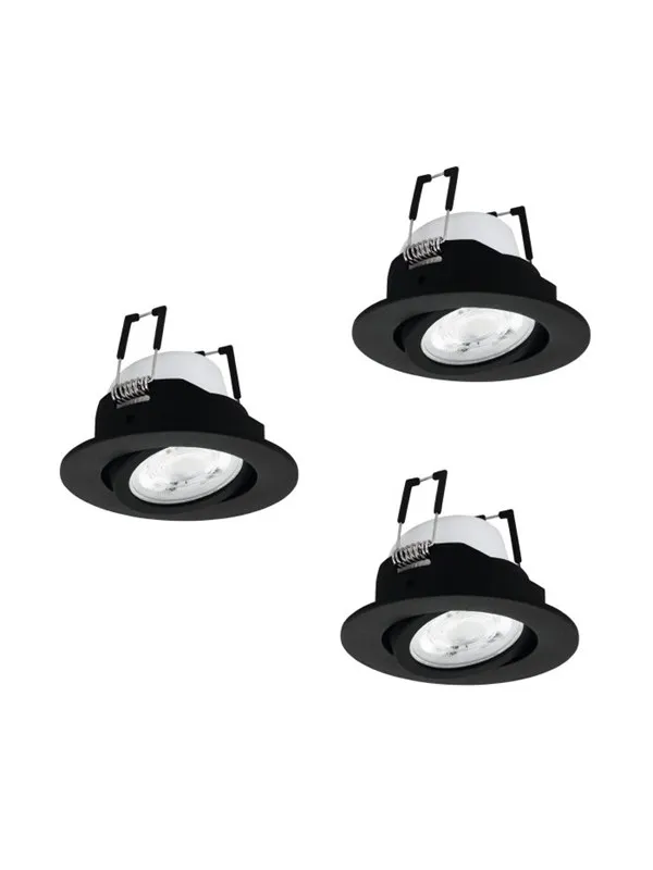 EGLO SALICETO-Z dowlights Ø88 RGB/CCT 3X490lm, black