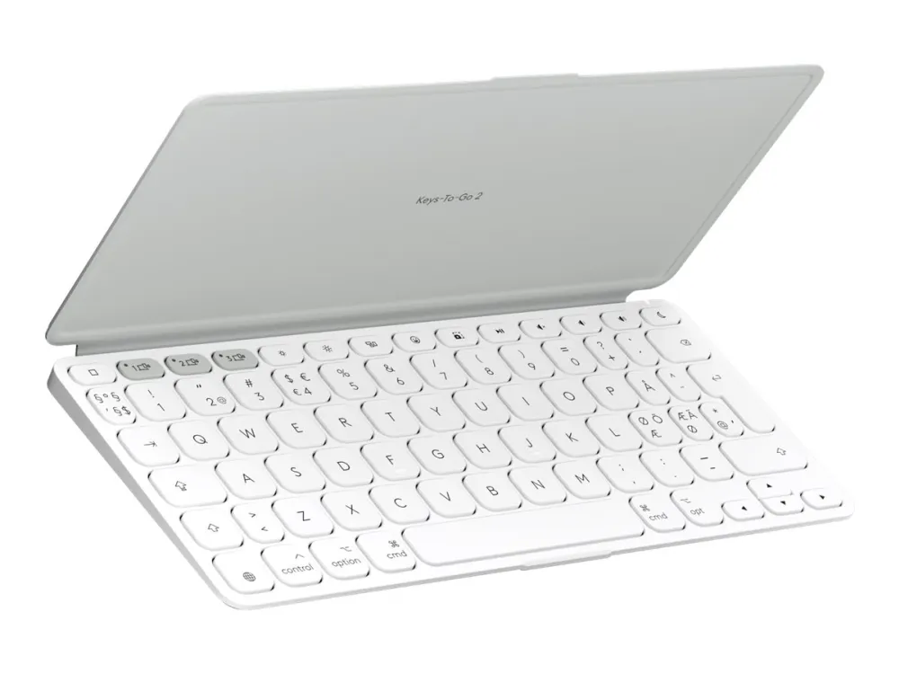 Logitech Keys-To-Go 2 Universal Portable Wireless Keyboard - Pale Grey - Tastatur - Nordisk - Grå