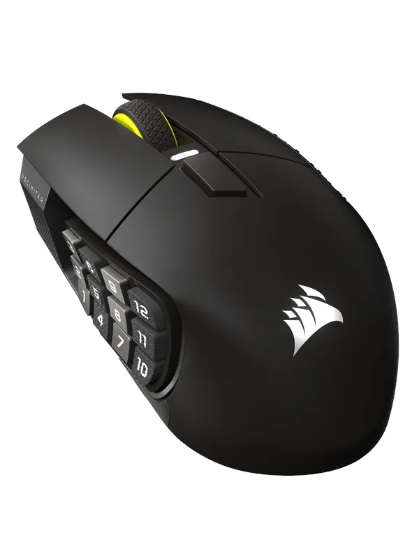 Corsair Scimitar Elite Wireless SE MMO - Gun metal - Gaming mus - Optisk - 16 - Svart
