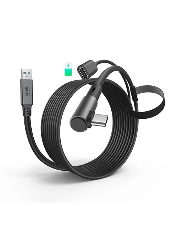 KiwiDesign 5 m link-kabel med 18 W lading - svart
