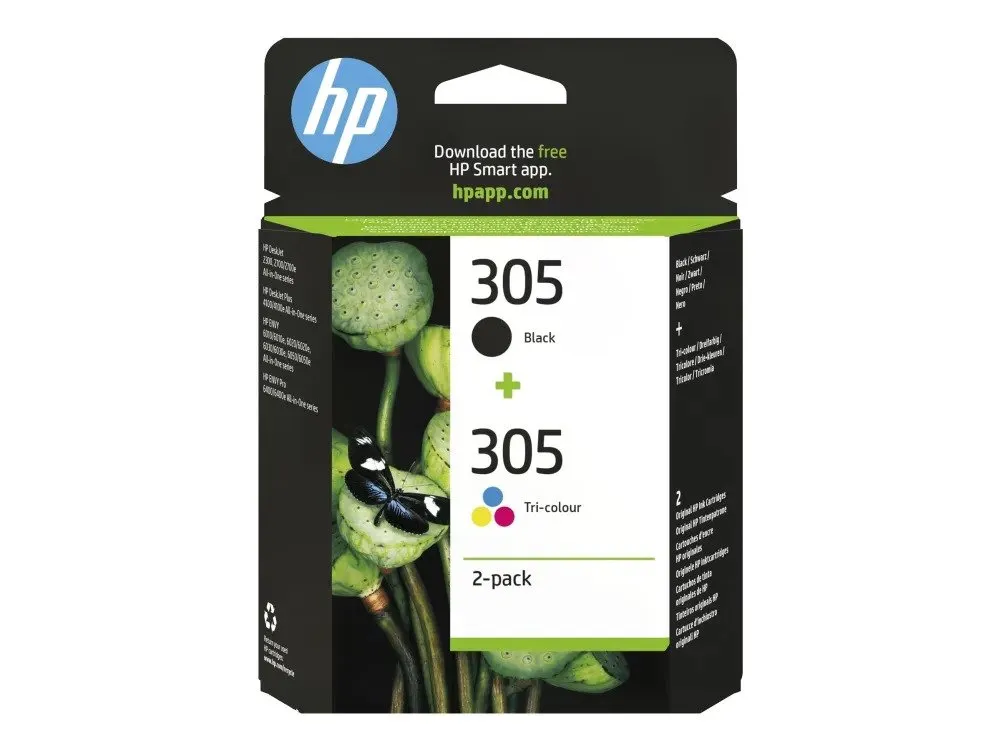 HP 305 / 6ZD17AE 2-Pack Tri-color + Black Ink