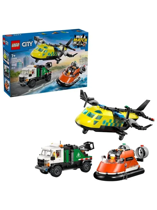 LEGO City 60505 Fly-, servicebil- og luftputebåt-remix