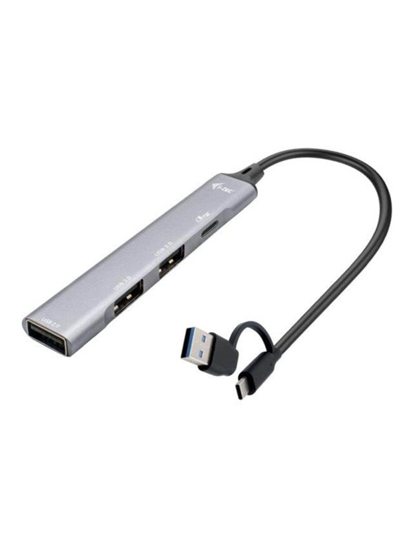 I-Tec Hub - USB-C/USB-A metal - 4-Port - USB 3.0 USB-hub - 4 porter - Grå
