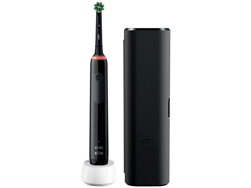 Oral-B Elektrisk tannbørste Pro 3 3500 Black Edition + Extra CA Black Brush Head + Travel Case