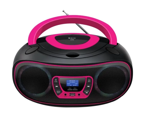 DENVER TDB-212P - Pink - DAB+ Boombox with Bluetooth & CD Player - Pink