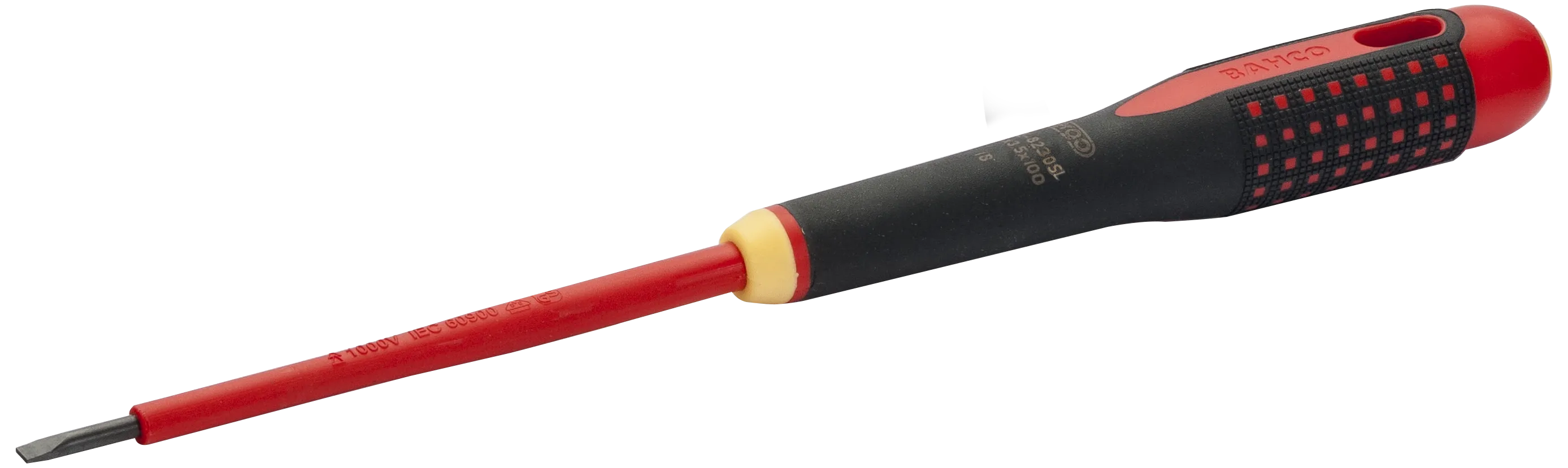 BAHCO 8220sl insulated ergo slotted screwdrivers with slim blades 0.5x3.0x100