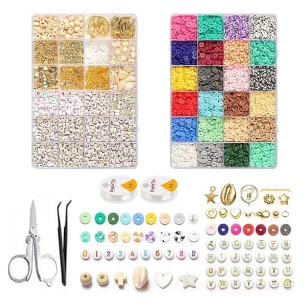 Pro Bohemisk Smykkesett - Heishi & Charm Perler - 6000 stk