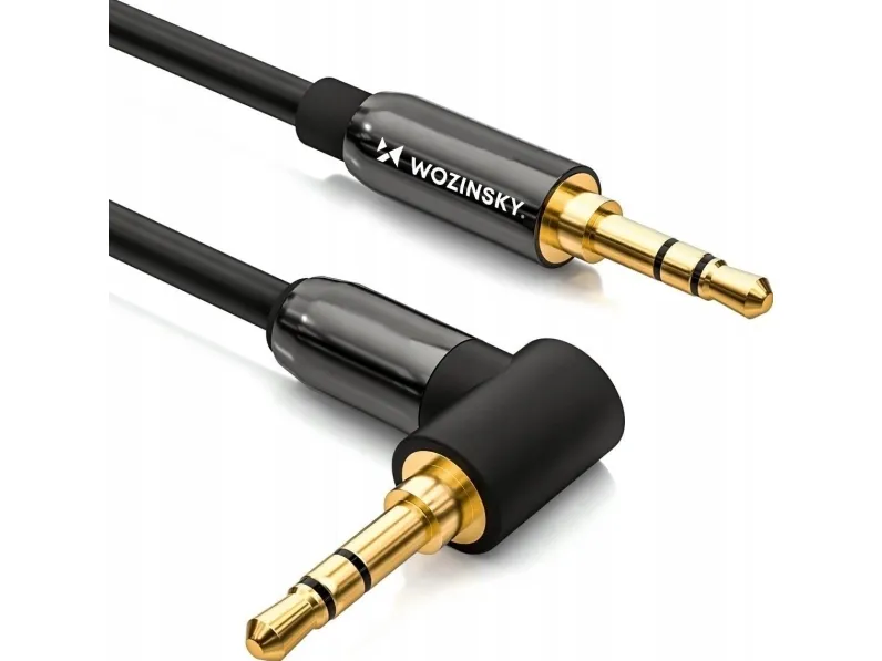 Wozinsky AUX Cable Angled (Male-Male) Mini Jack Cable 2m Black
