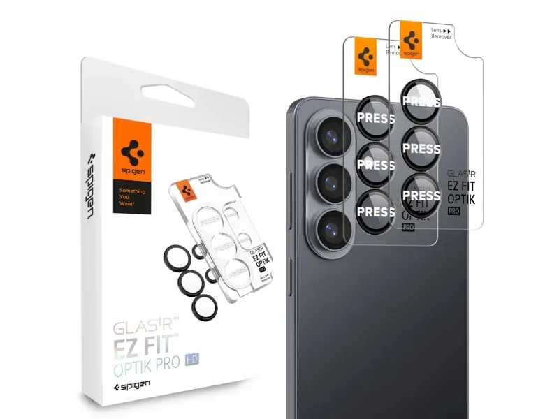Spigen Glass tR EZ Fit Optik Pro HD 2 Pack - black - Samsung Galaxy S26+