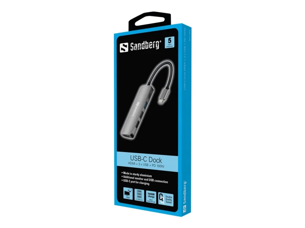 Sandberg USB-C Multiport Dock (with 100W PD)
