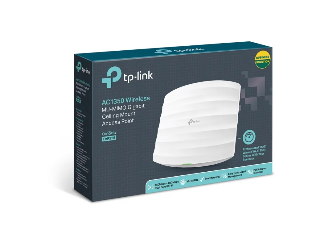 TP-Link EAP225 AC1350 Wireless MU-MIMO Gigabit Ceiling Mount Access Point