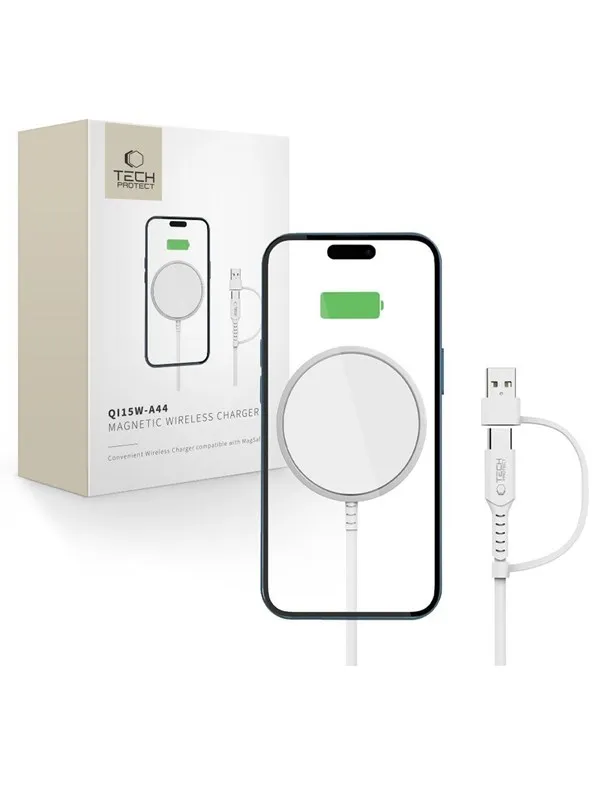 Tech-Protect QI15W-A44 Magnetic Wireless Charger with MagSafe - White