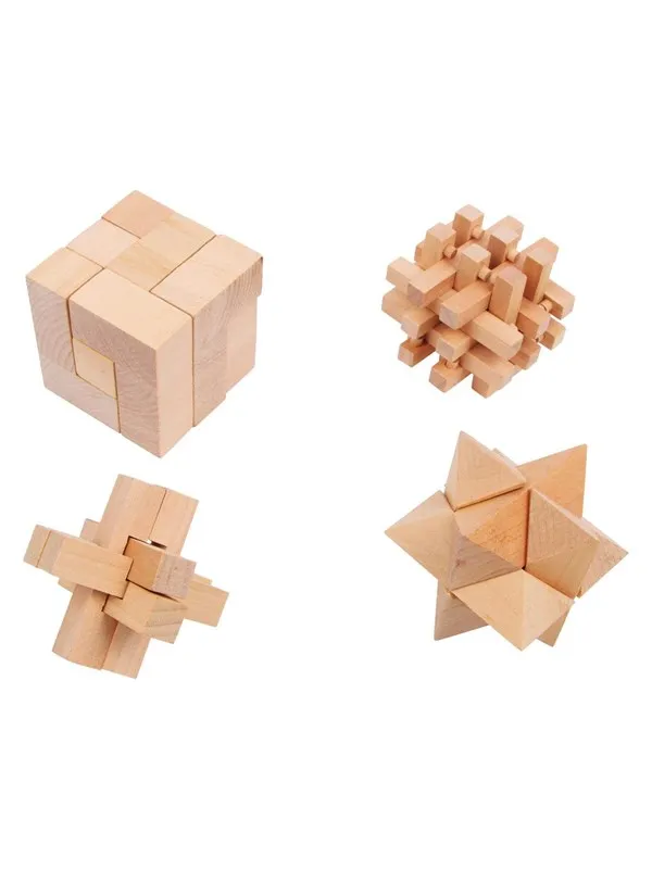 Small Foot - Wooden Brain Puzzles Set of 4