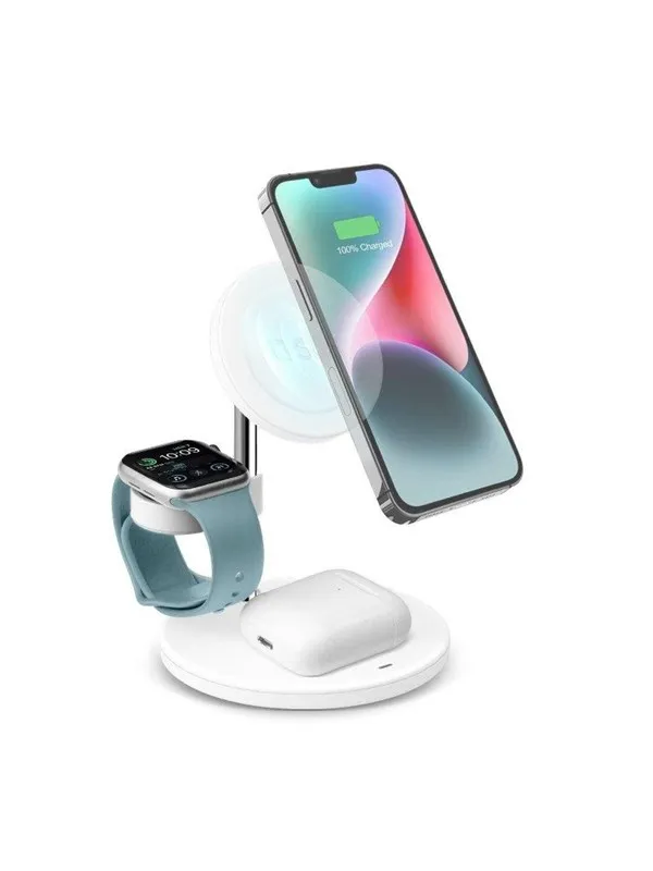 SBS 3-in-1 vertical wireless charging station - White