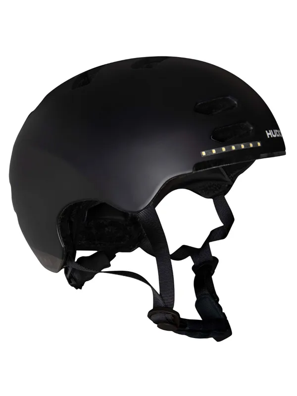 Hudora Skater Helmet with Kled and Led Black Size S (53-55cm)