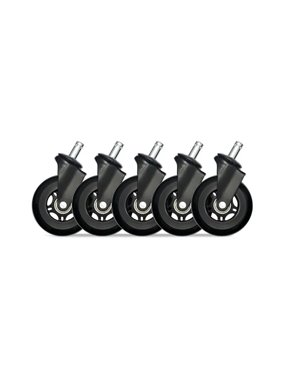 DUTZO Premium 3" Universell Gummihjul for alle stoltyper - Svart - Gummi