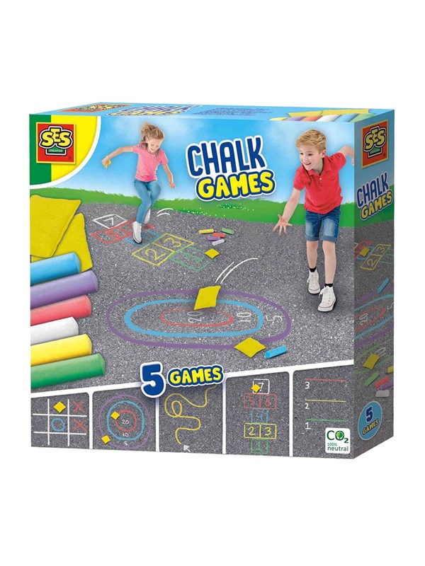 SES Creative Sidewalk Chalk Games 5in1