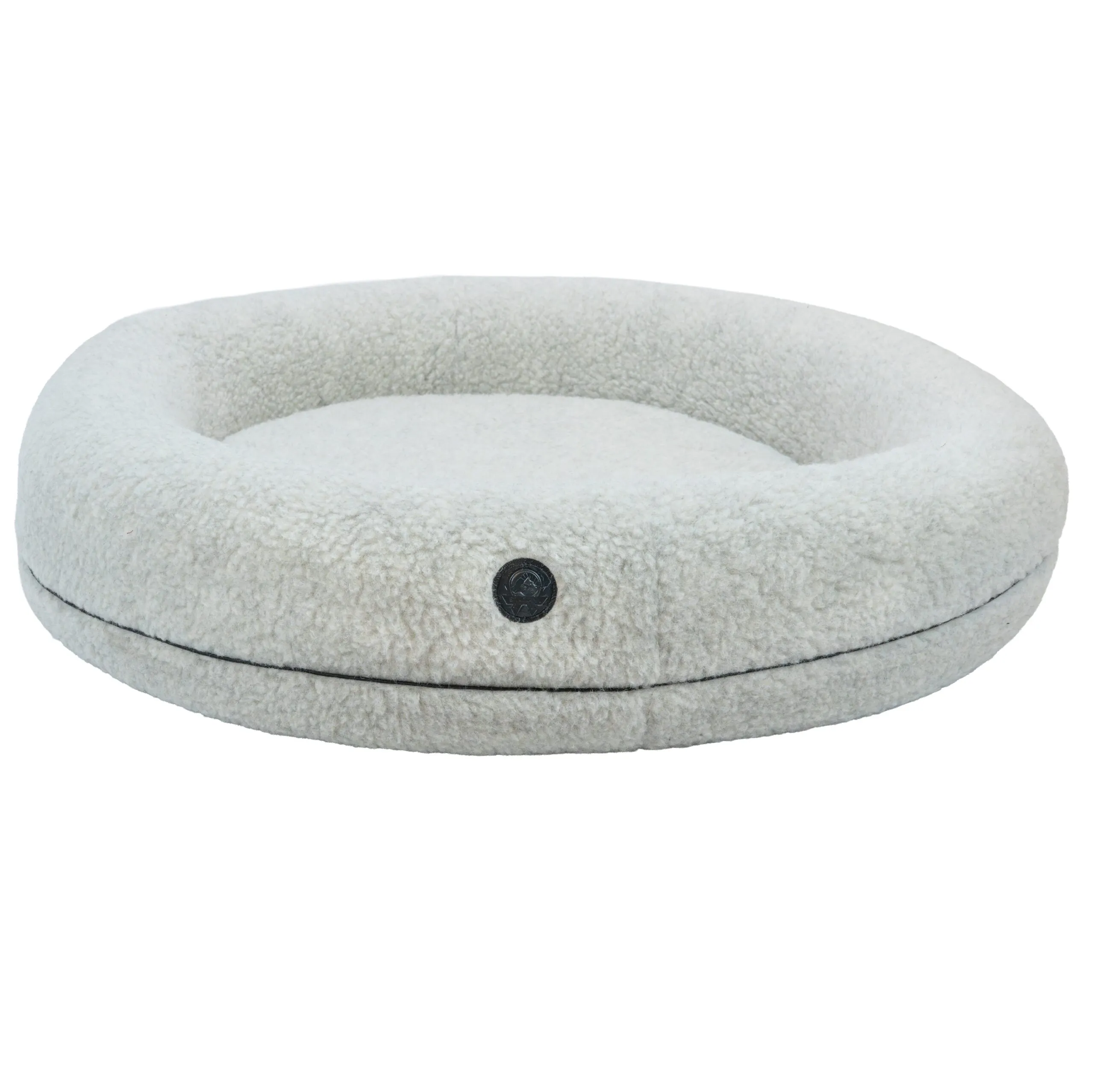 Canelana rund hundeseng i 100% ull - Medium - Lys Grå-Beige
