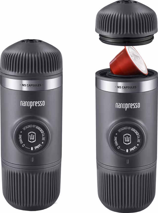 Wacaco Nanopresso bærbar kaffemaskin med adapter NANOGREYNS