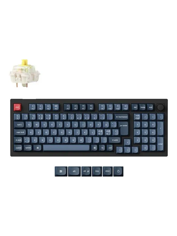 Keychron V5 Max - keyboard - QMK custom mechanical ISO layout collection - with knob - QWERTY - Nordic - carbon black Input Device - Tastatur - Nordisk - Svart