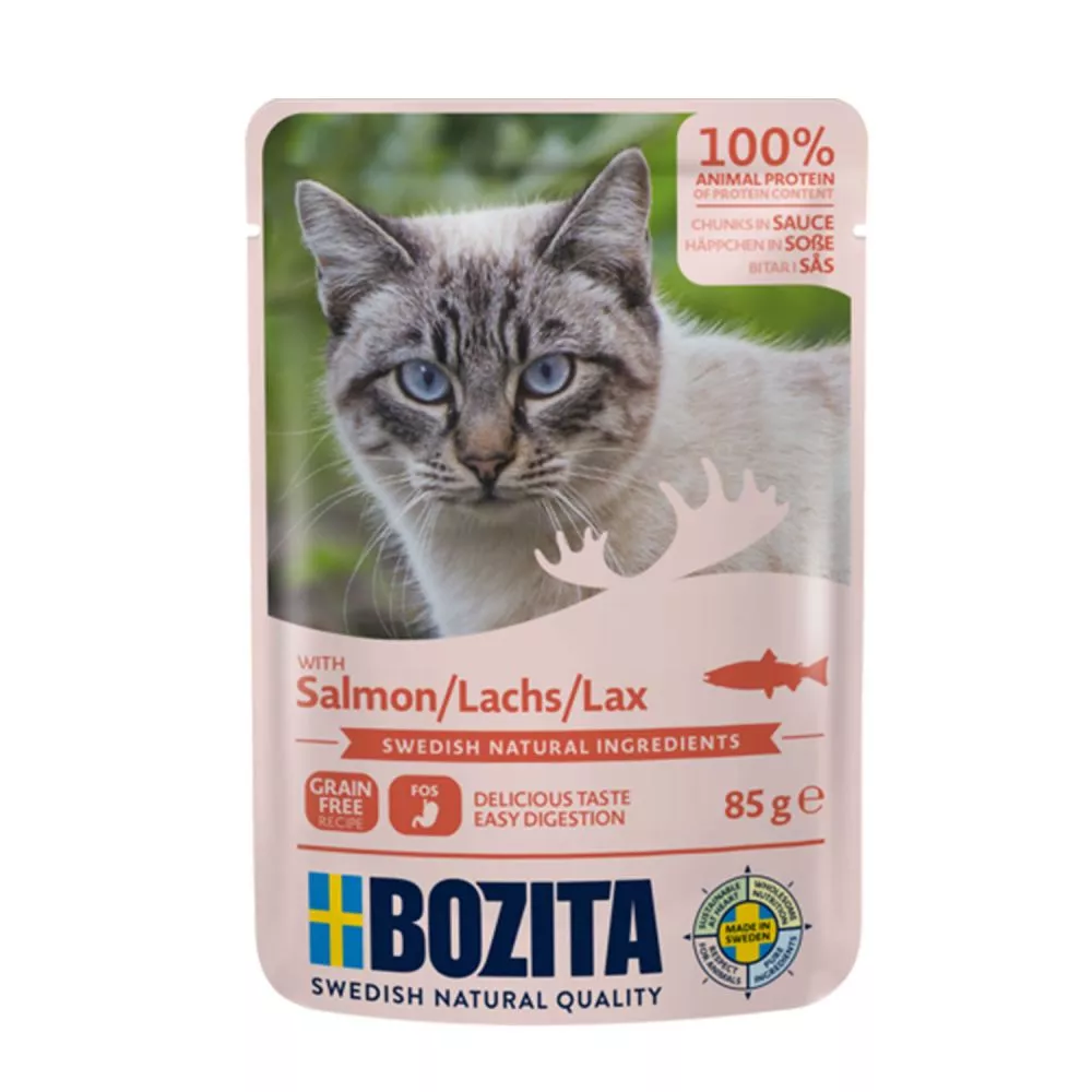 Bozita Feline kjøttbiter i saus med laks  -  85 g