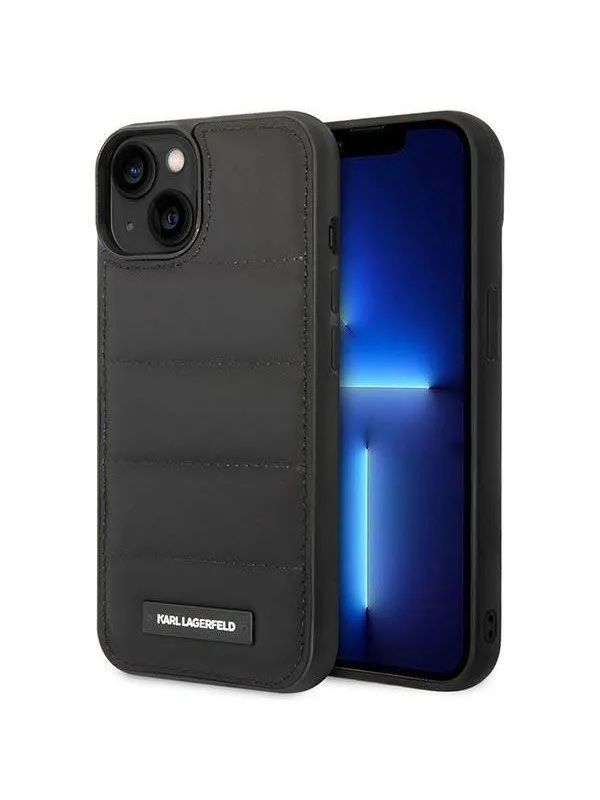 Karl Lagerfeld Puffy Elongated Logo iPhone 14 Case - Black