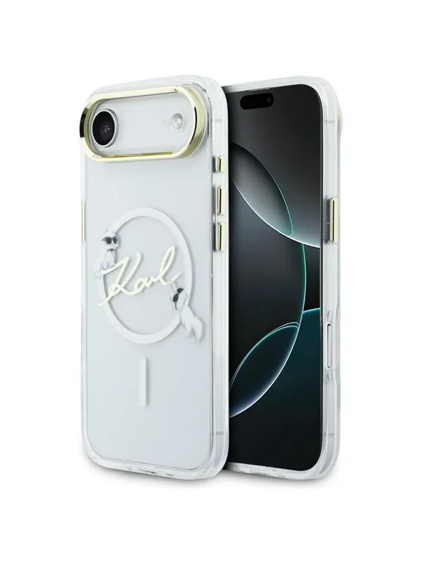 Karl Lagerfeld IML Choupettes Karl Script Logo MagSafe iPhone Air Case - Clear