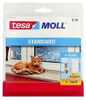 tesa moll Standard Foam Sealing Tape 6m x 9mm x 4mm White