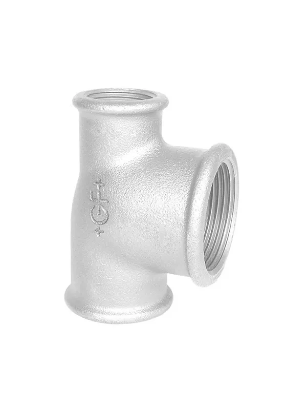 +GF+ tee 90° galvanized reduced 2 1/2-2-2''