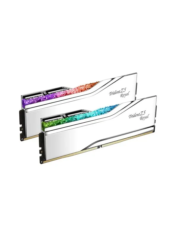 G.Skill Trident Z5 Royal DDR5-6400 - 32GB - CL32 - Dual Channel (2 pcs) - Intel XMP - Sølv med RGB