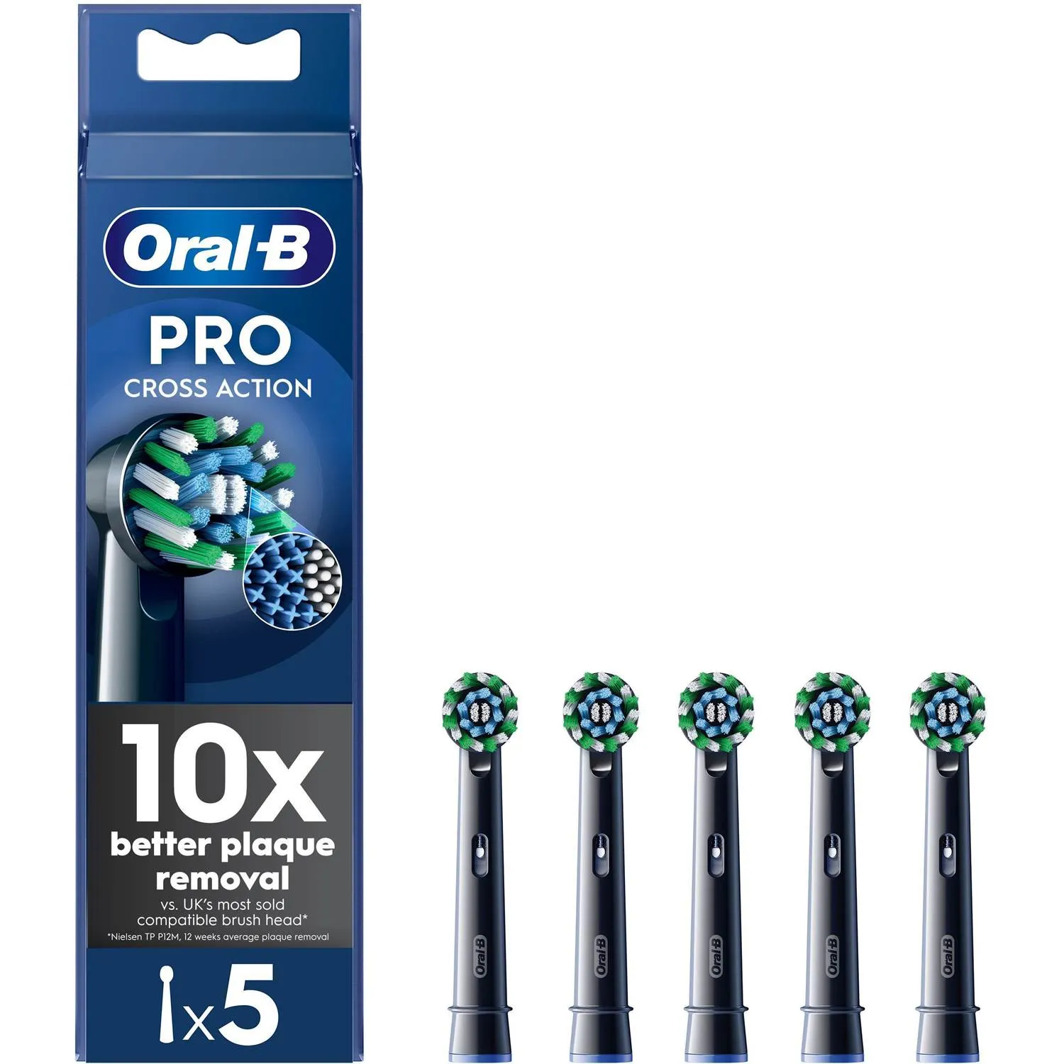 Oral-B Børstehoder Cross Action Black 5 pcs