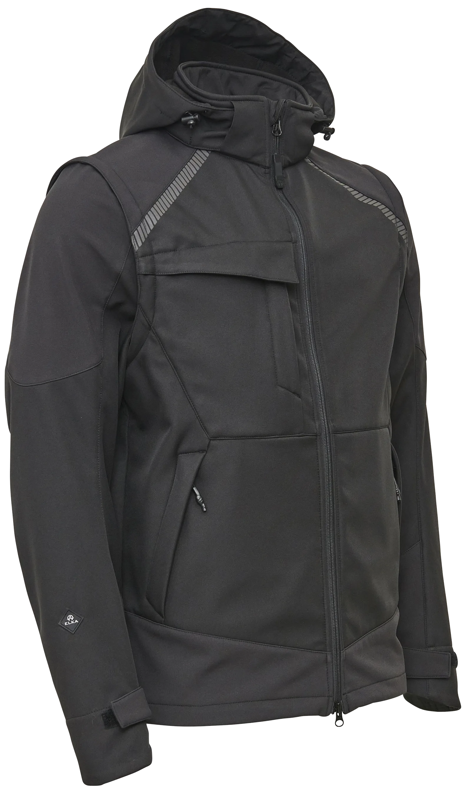 Softshelljakke med avtagbare ermer 117300 sort Str. 5XL