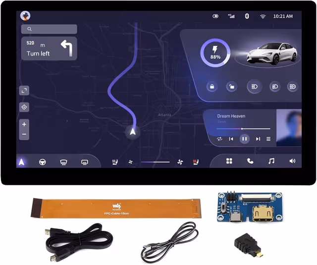 Waveshare 7-tommers HDMI-skjerm Berøringsskjerm LCD 1024 x 600 IPS Skjerm Støtter Alle Versjoner av Raspberry Pi Windows-skjerm