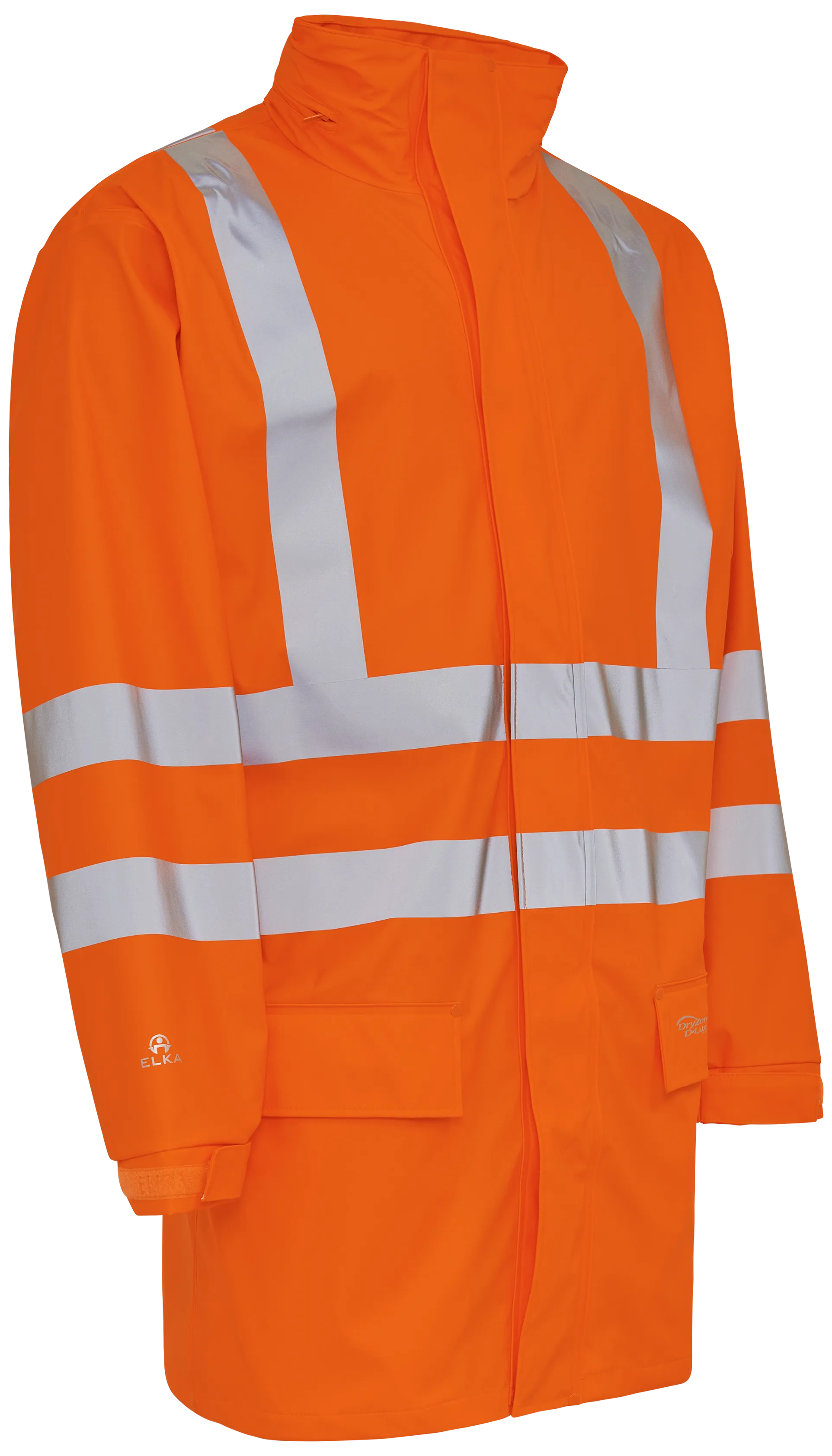Synlighetsjakke lang med refleks 026301R oransje str. L
