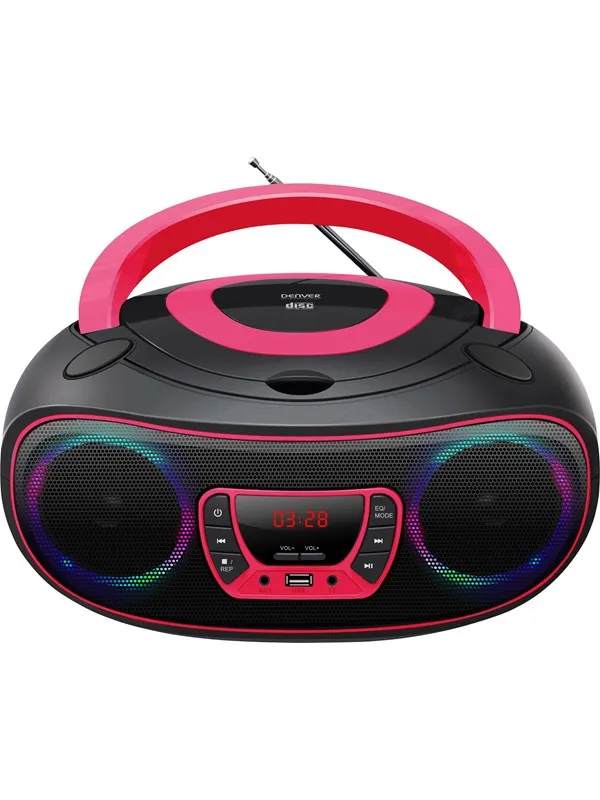 DENVER TCL-212BT - Pink - Boombox -  CD - FM - USB - Bluetooth