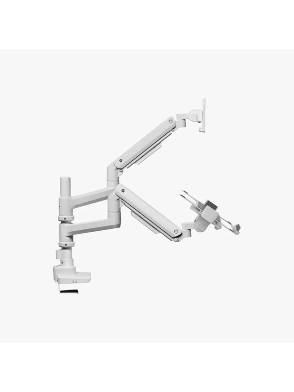 Alterzone  Arm Luxe Heavy Duty, Enkel Monitorarm med PC-hylle, Hvit